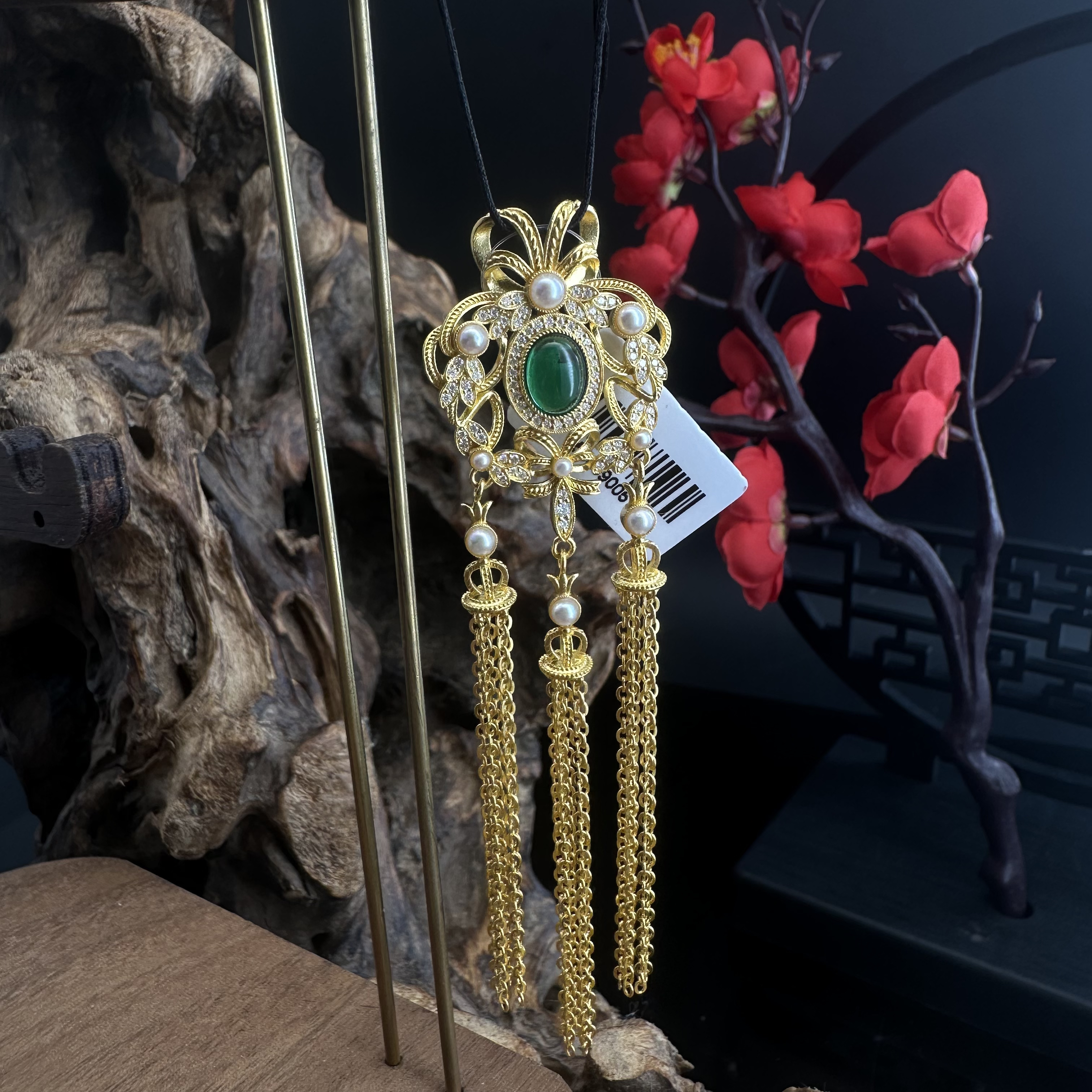 足金999镶嵌流苏星汉灿烂吊坠