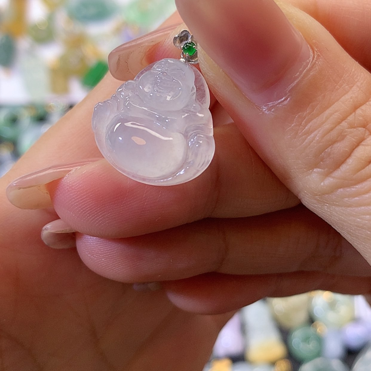 【闪购商品】翡翠吊坠(赠链)18K金镶嵌