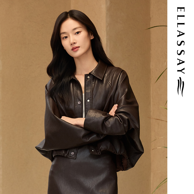 ELLASSAY歌力思2025秋季新款廓形立体剪裁短外套女EWB363W00900
