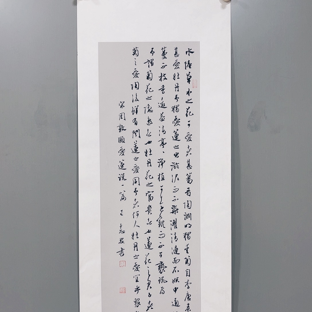 书法逸*王老师爱莲说作品2 3 X 6 9