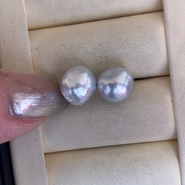 银S925镶嵌耳饰海水珍珠