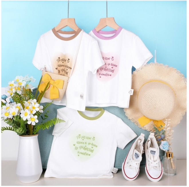 2837卡通印花短袖T恤（紫色）