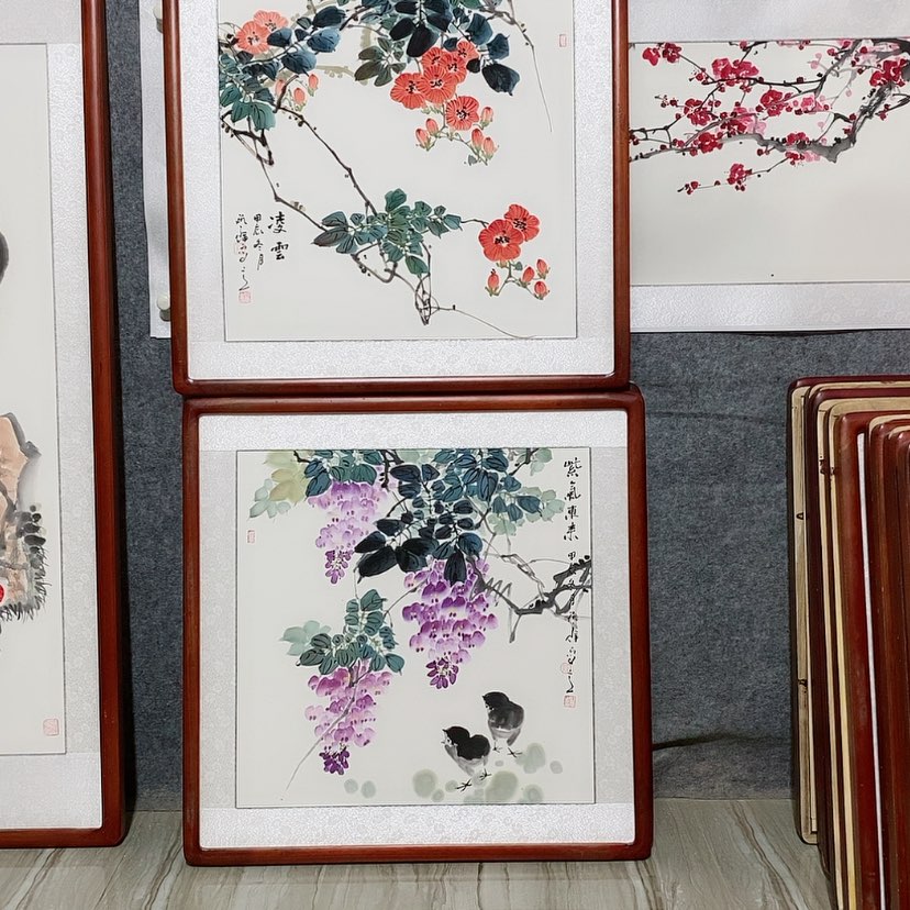 【闪购商品】国画书画作品带框65×65厘米