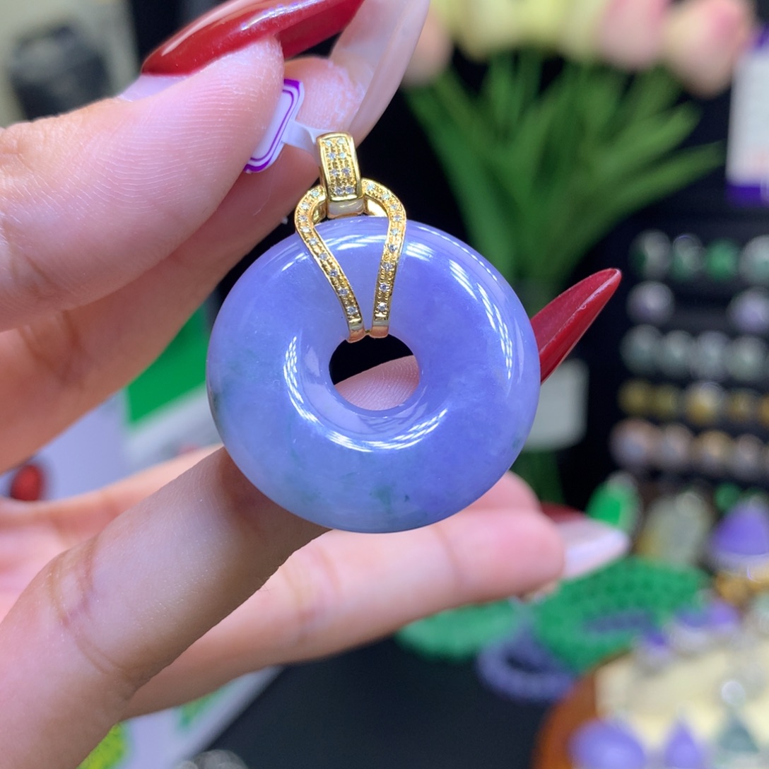 翡翠颈饰18K金镶嵌天然