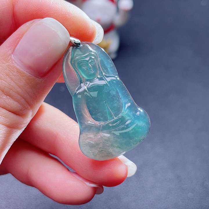 翡翠吊坠(不含链)银S925镶嵌