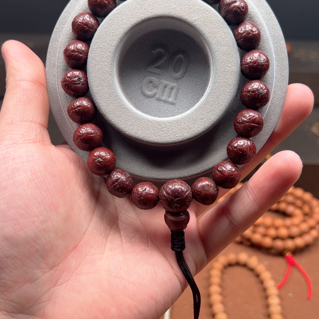 凤眼菩提手串朱砂供12尺寸实心籽