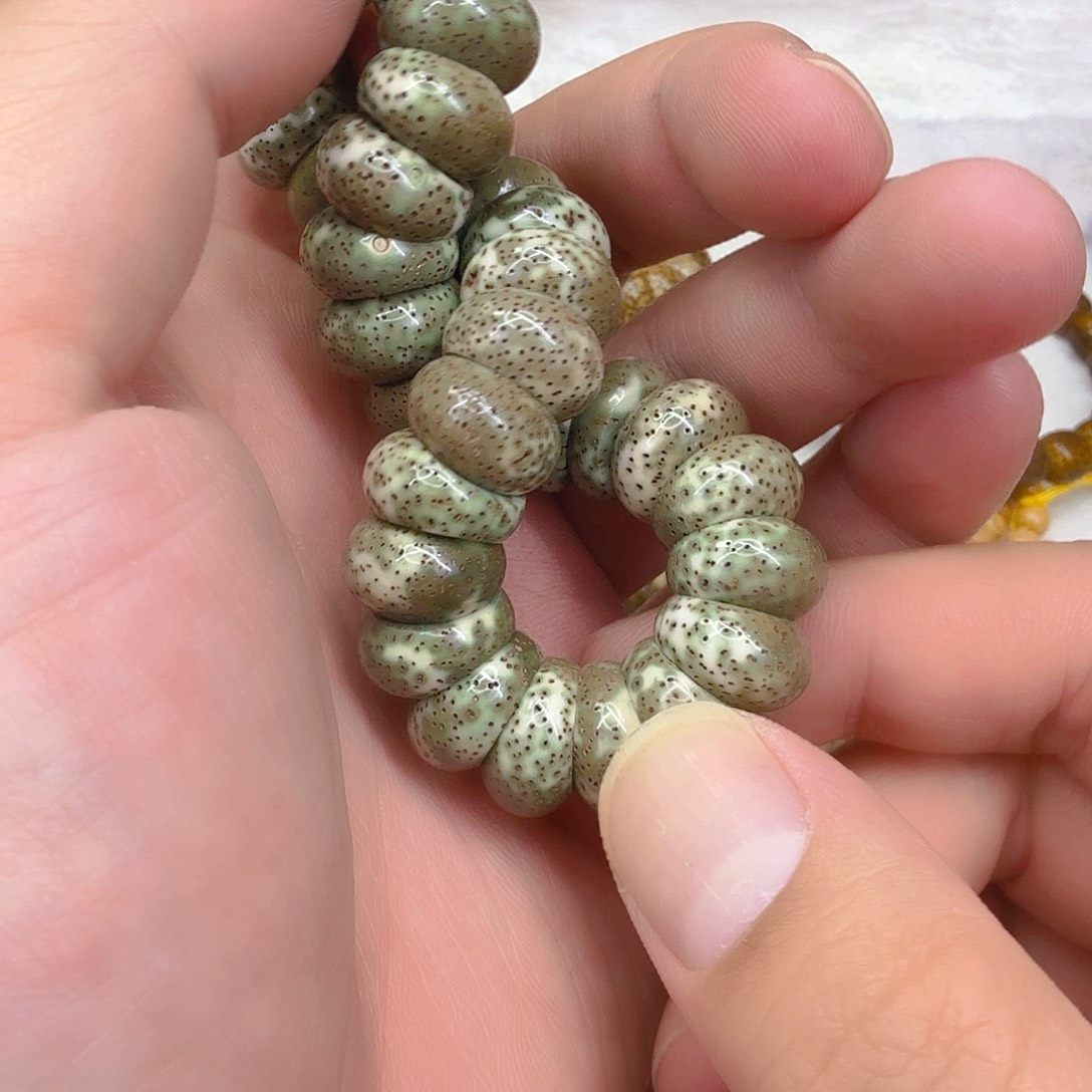 星月菩提手串12高端绿星月菩提单圈大肠1.4