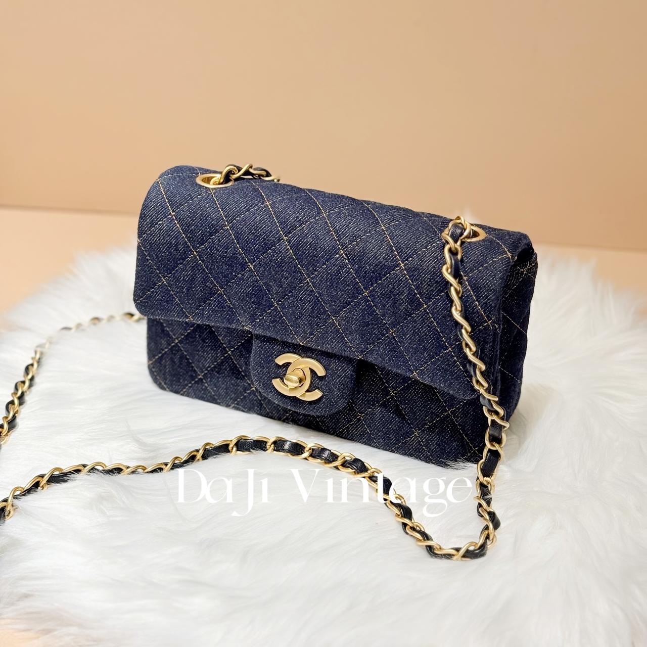 大吉中古/Chanel香奈儿蓝丹宁大mini斜挎包