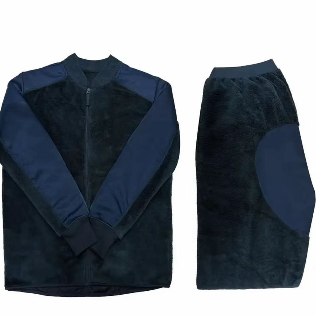 19 藏青色保暖绒衣裤套装