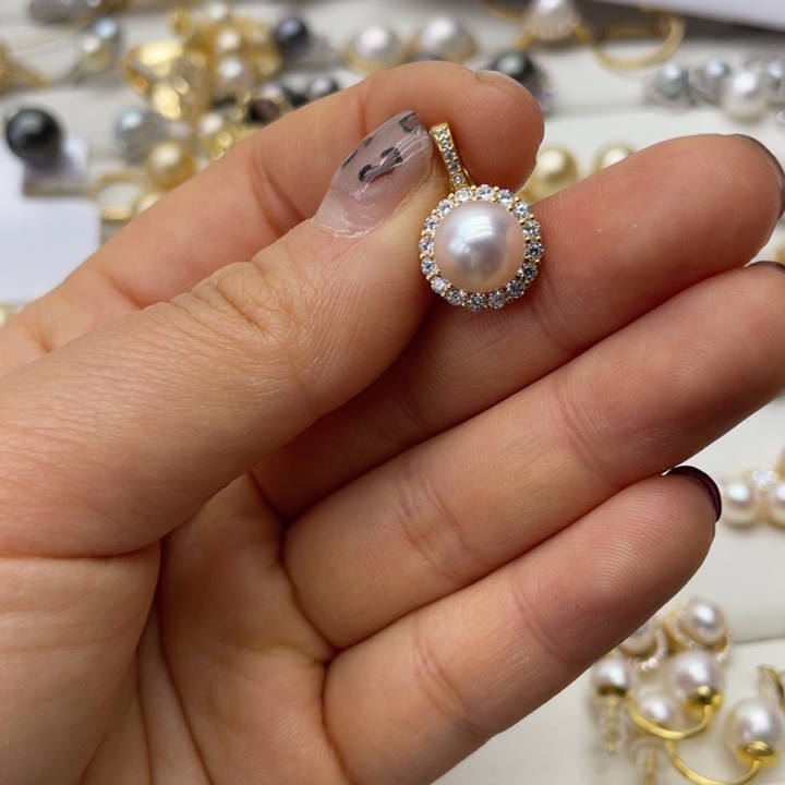 海水珍珠吊坠(不含链)银S925镶嵌