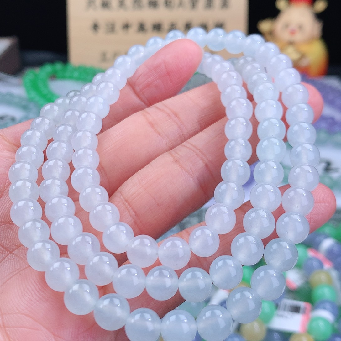 翡翠手链未镶嵌卡7mm