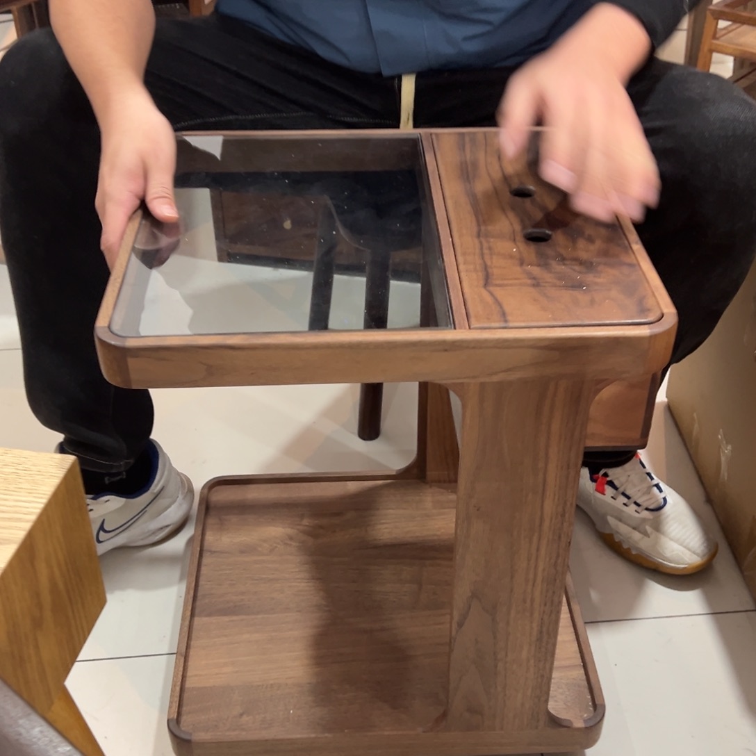 木床头柜床头边几北黑