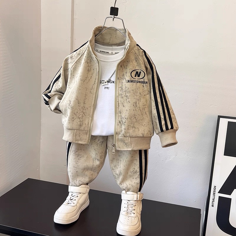 男童秋装套装酷帅服套装男孩春秋季两件套儿童装宝宝洋气休闲衣服