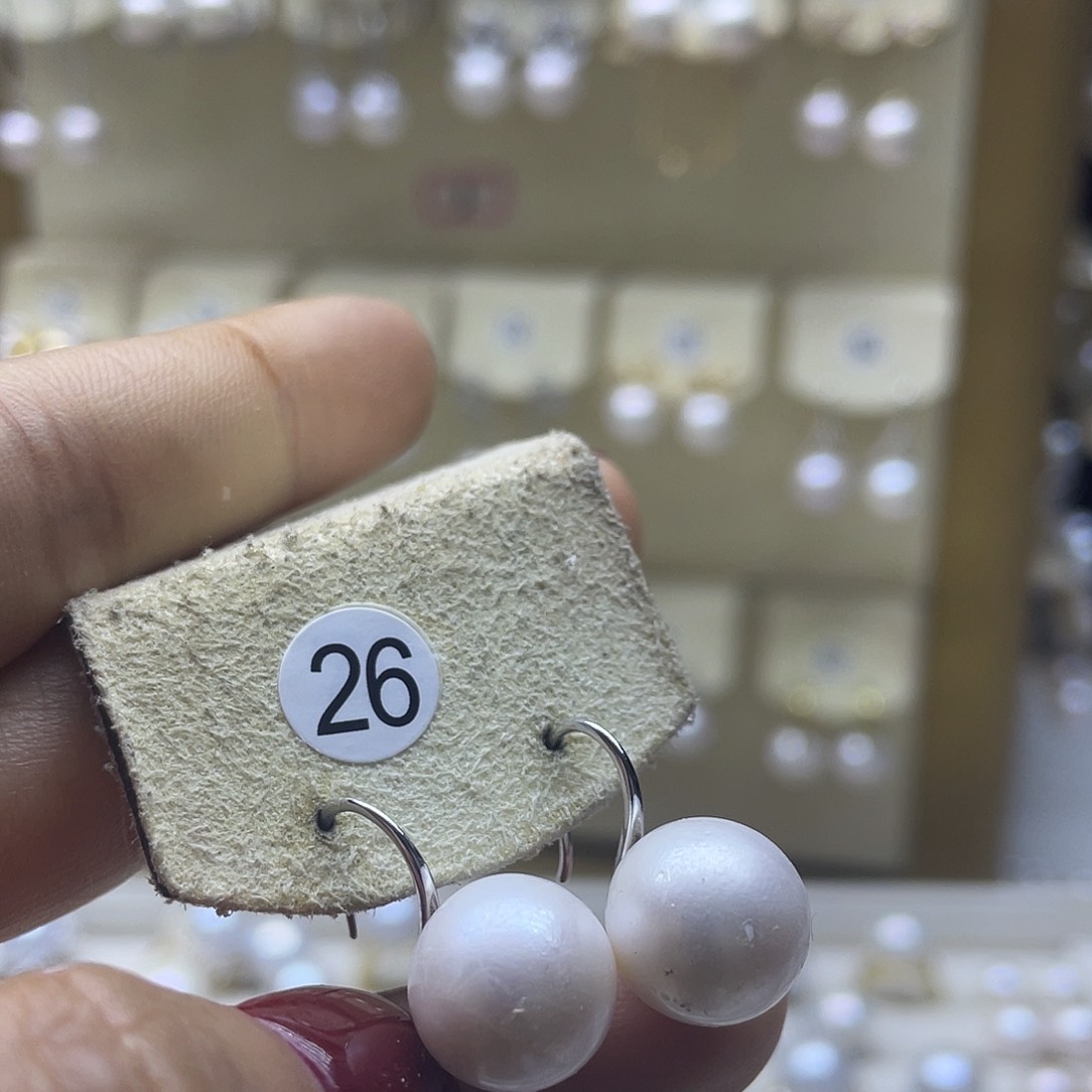 淡水珍珠耳饰银S925镶嵌