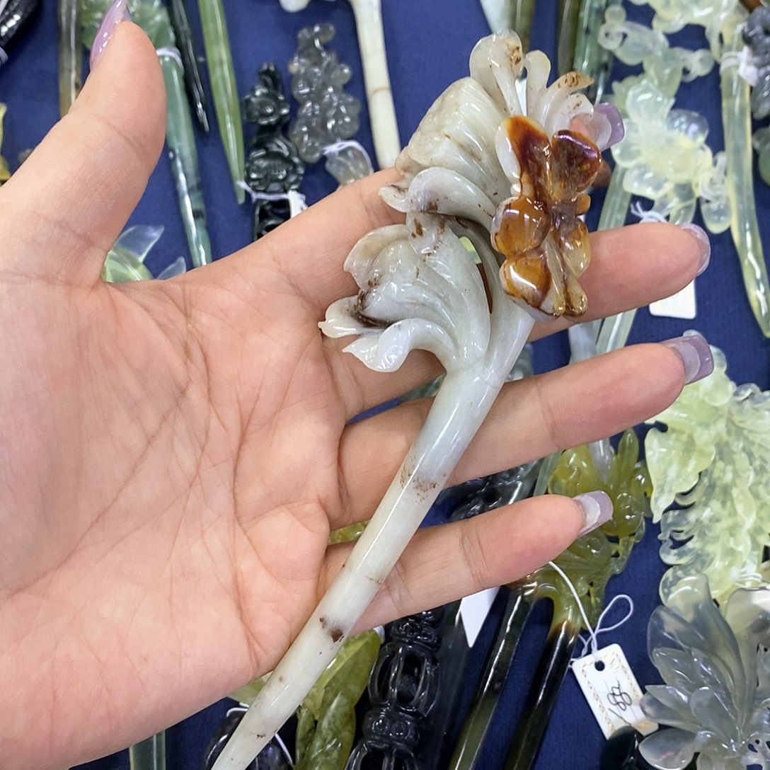蛇纹石玉发簪未镶嵌
