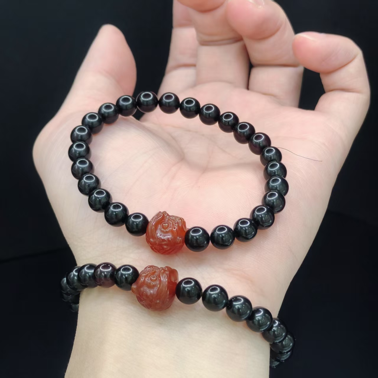 【老三珠宝】翳珀琥珀DIY单圈手串H28【多样性发其一】约6mm