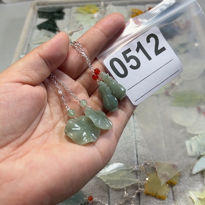 沉****蛇纹石玉合金耳饰