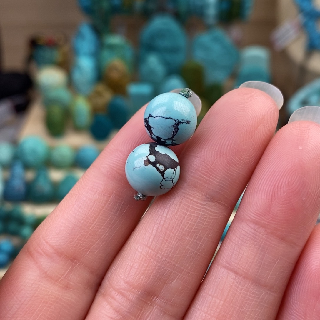 绿松石珠宝奇石未镶嵌10mm