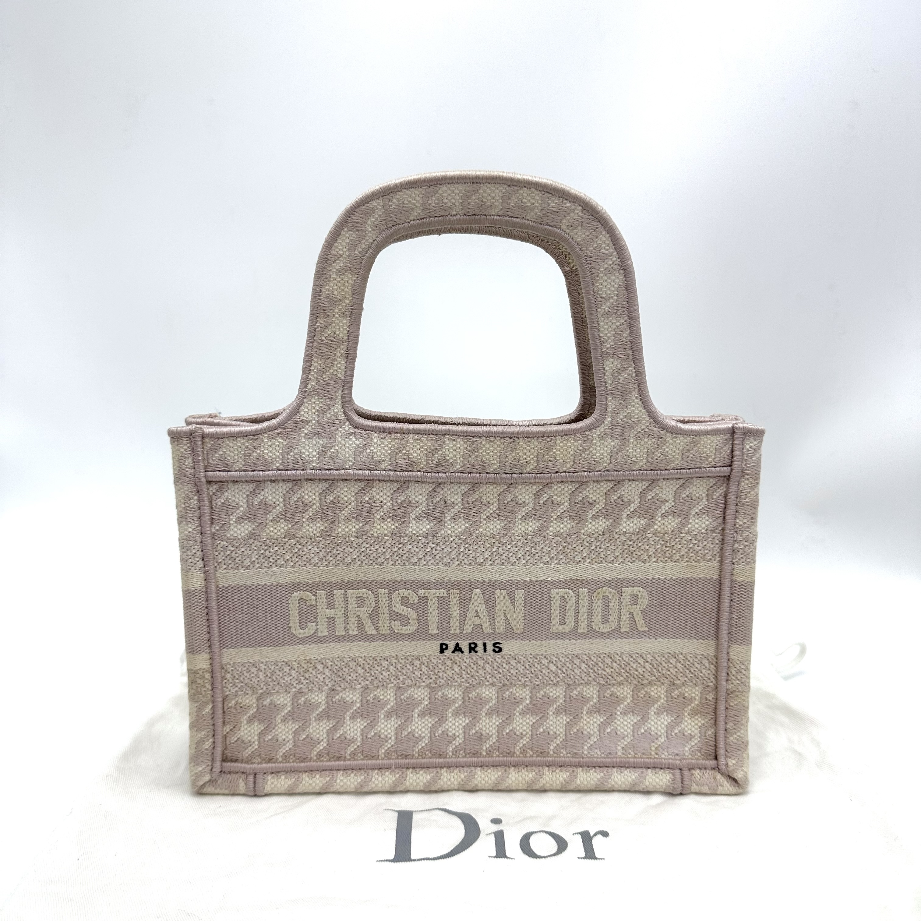 95新 DIOR/迪奥 粉色老花mini托特手提包 22321
