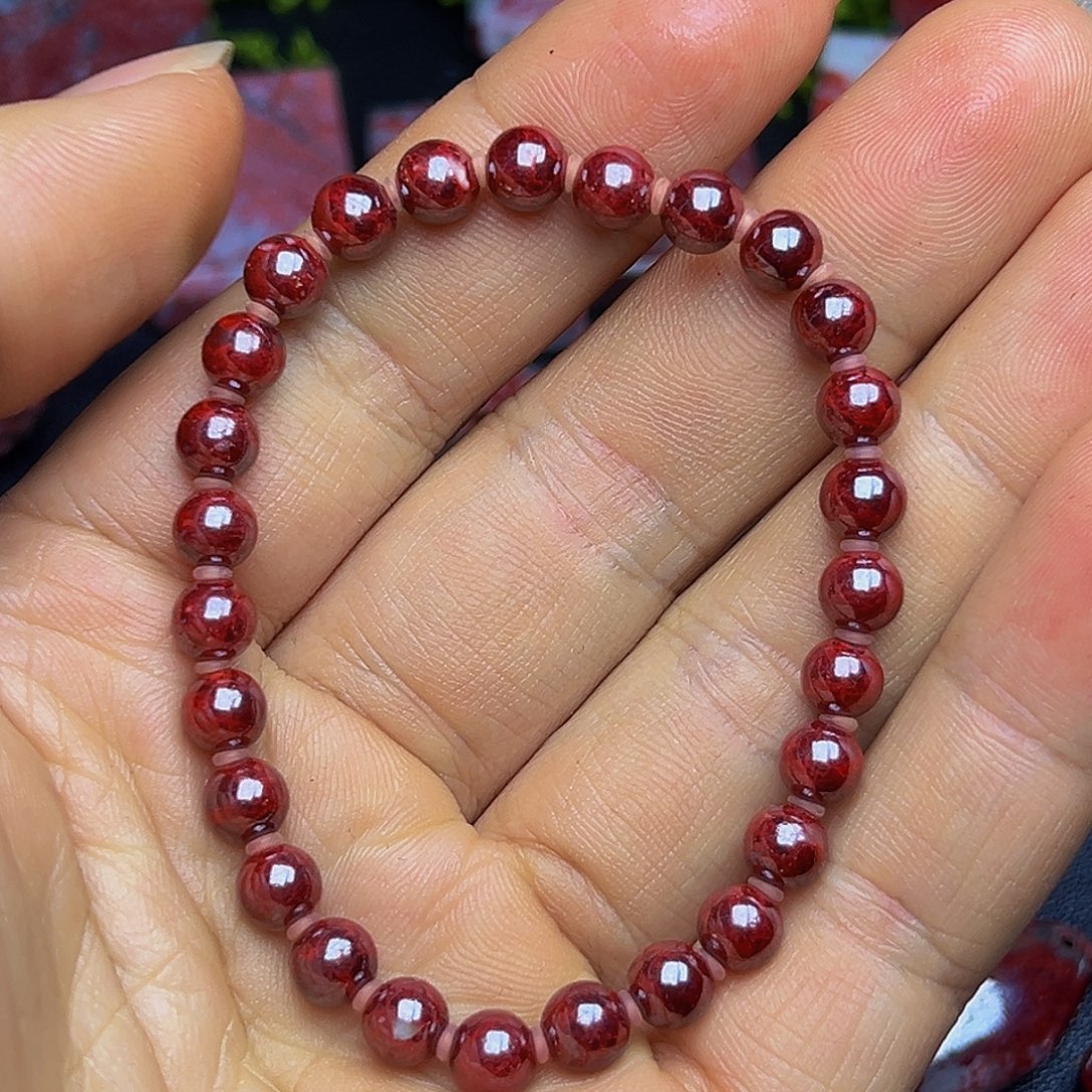 肚***爱天然辰砂朱砂手串