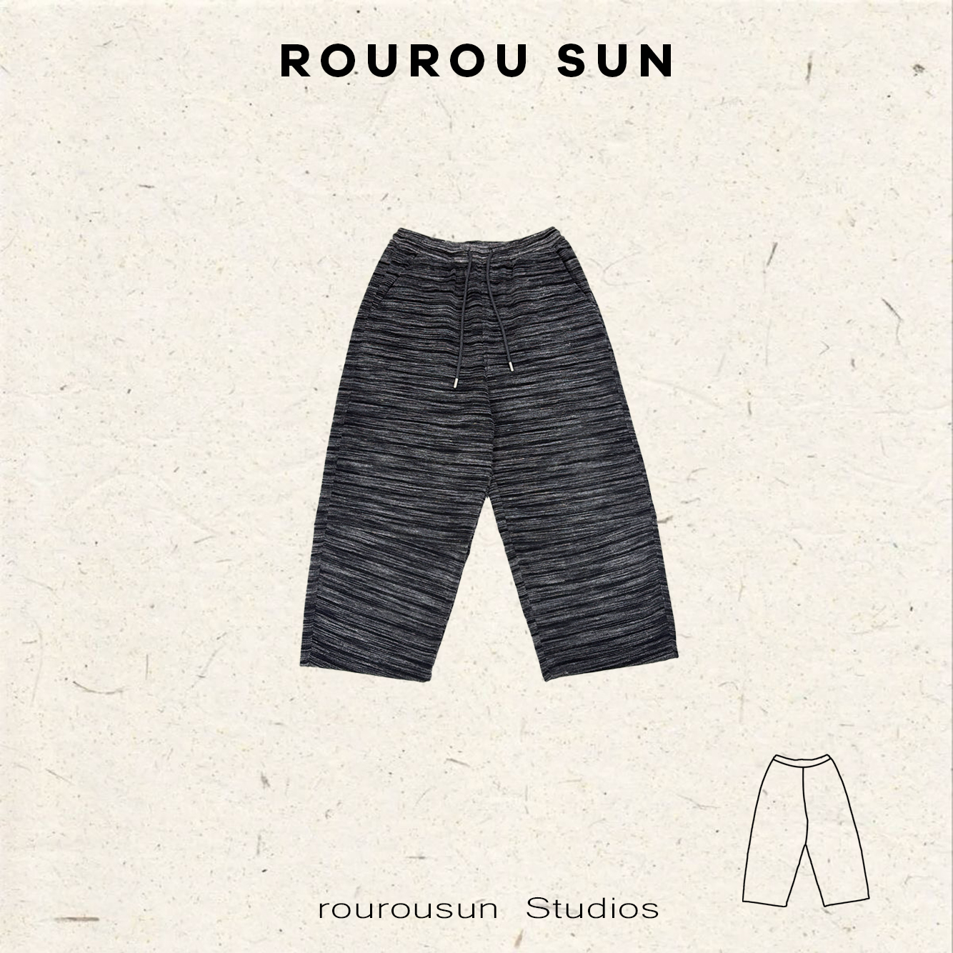 50062冬款女装韩版宽松条纹撞色百搭慵懒休闲长裤