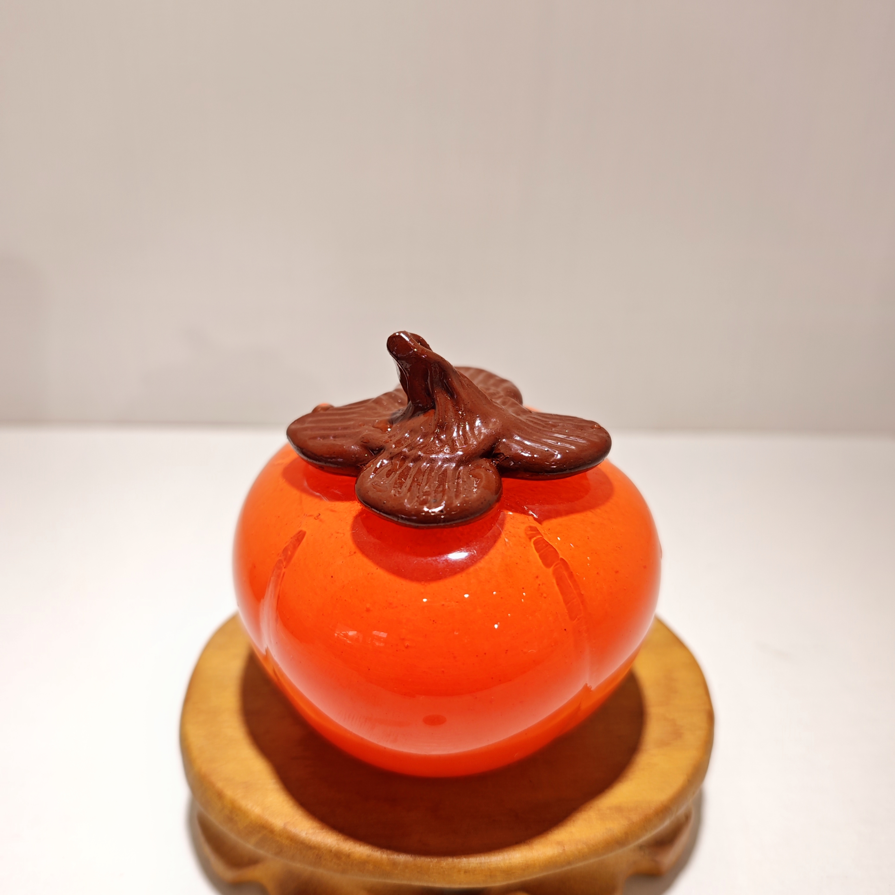 美琉老琉璃 事事如意柿子变色茶宠创意摆件个性茶具装饰品