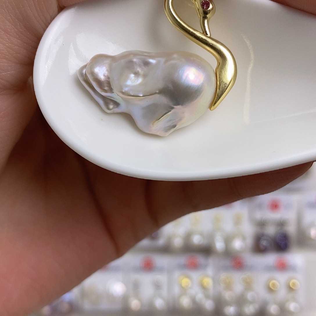 淡水珍珠颈饰银S925镶嵌