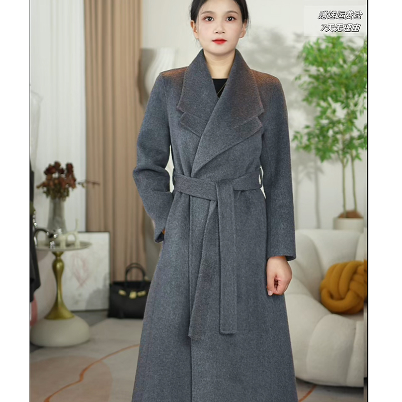 【软黄金-山羊绒】大衣女2025秋冬新款双面羊绒中长款高级韩系外套