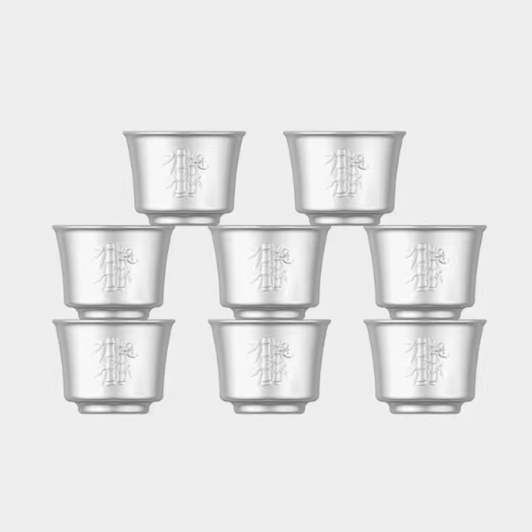 出英R家 竹报平安双层杯八件装
