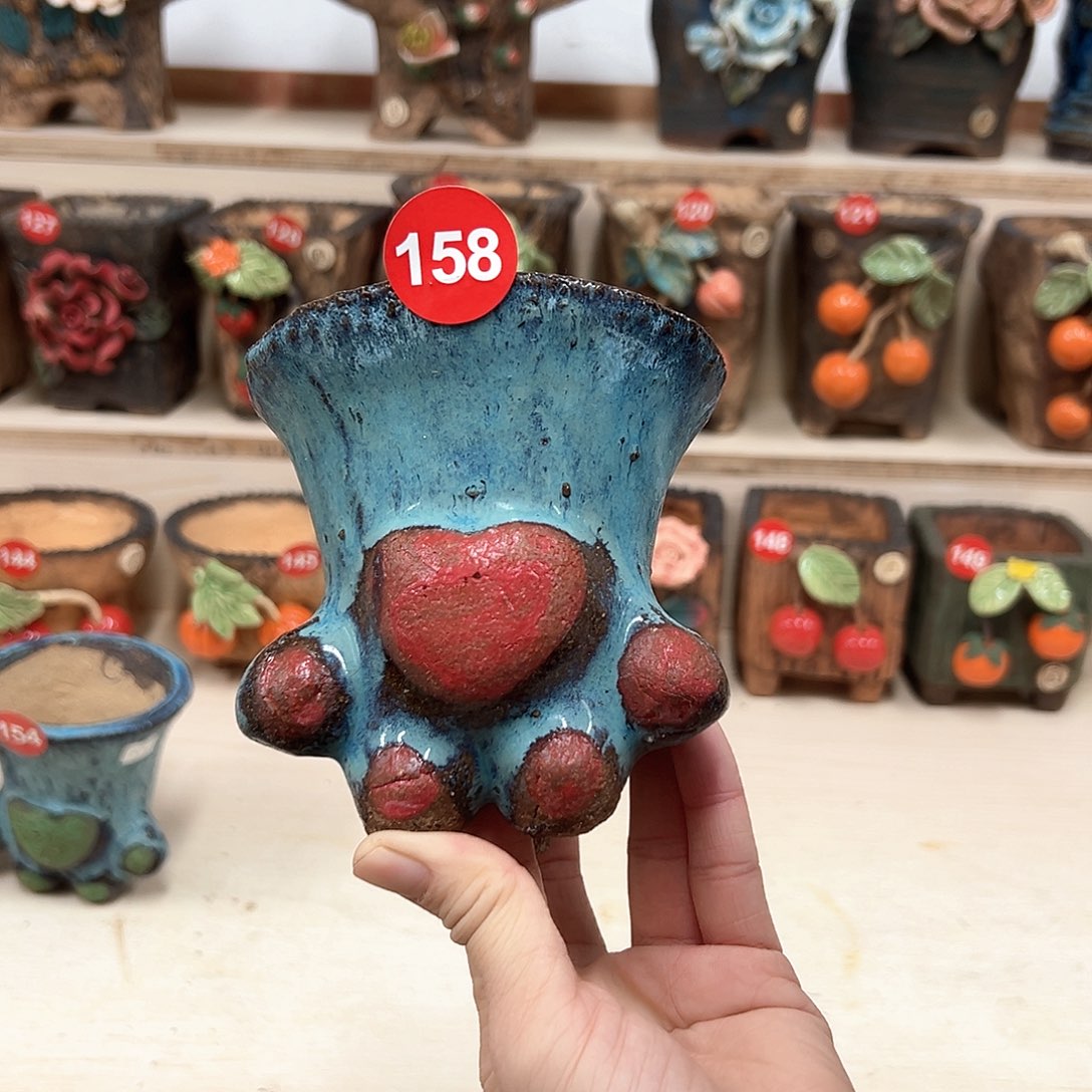 紫砂花盆158号内囗9.5外高11