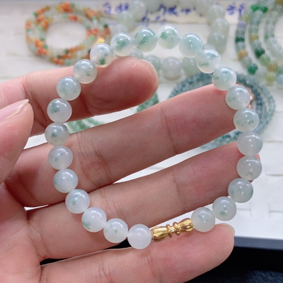 定制翡翠未镶嵌甜***圈手链