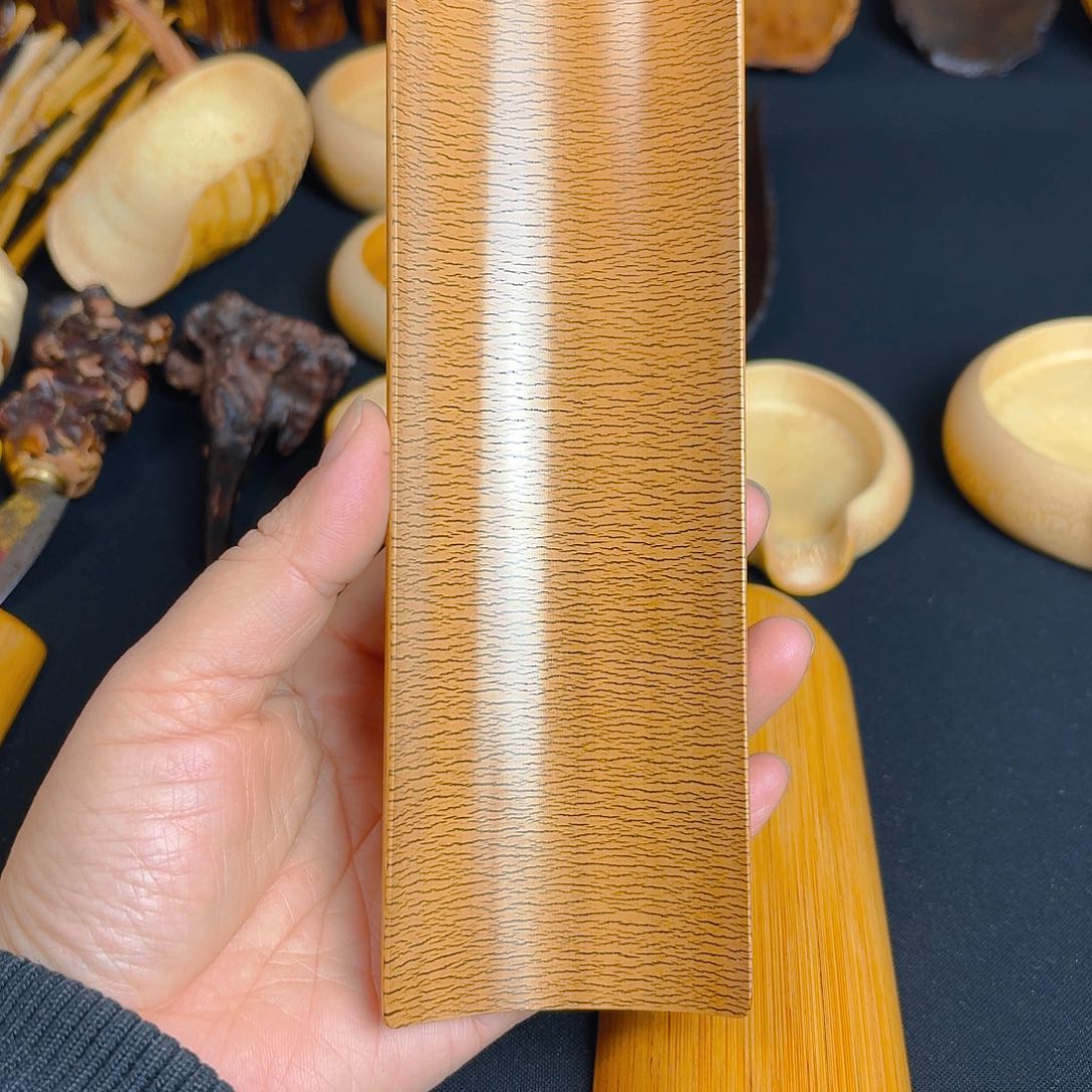 竹以*大漆龟裂纹茶则茶具零配