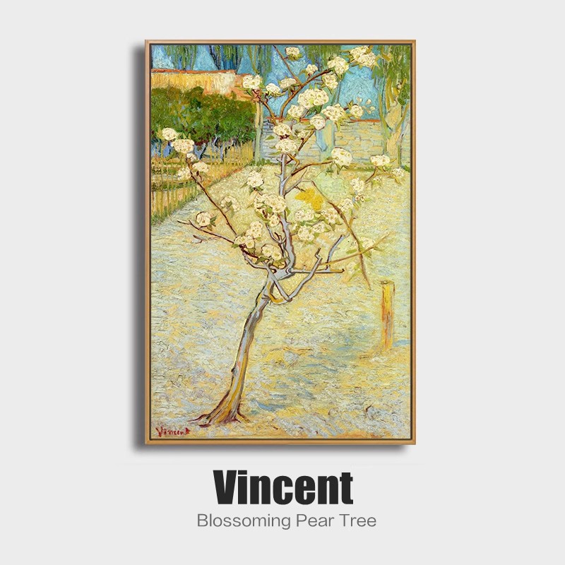 梵高装饰画客厅挂画梨树花书房卧室餐厅玄关沙发欧式复古简约壁画