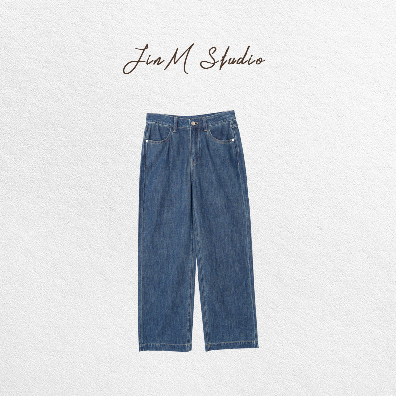 Jinmstudio丨【汉麻牛仔】进O棉麻复古水洗直筒牛仔裤602501A1742