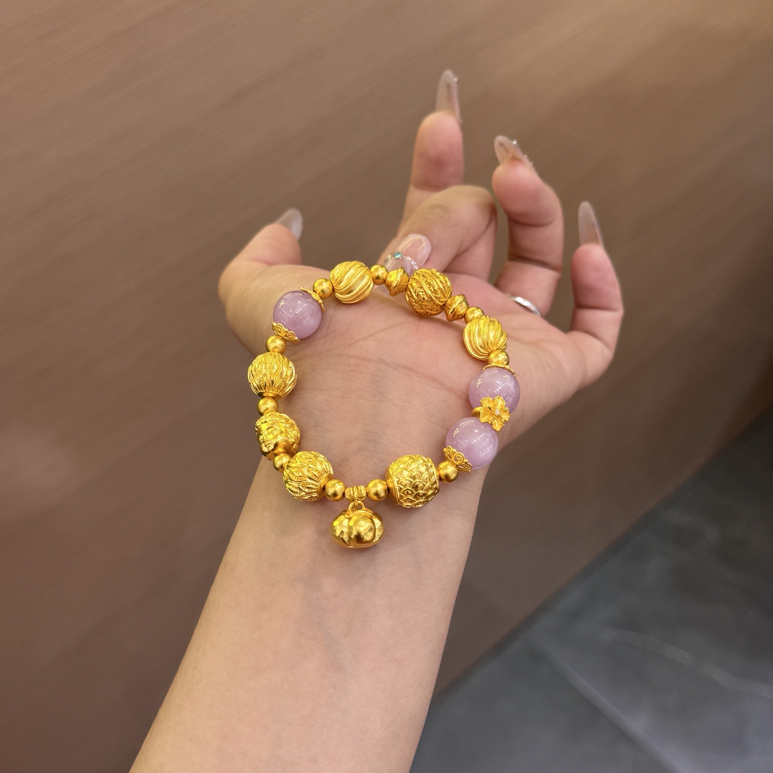 【菠萝珠宝】足金999 简约复古风多宝文玩珠招财手串 金重：45.63克