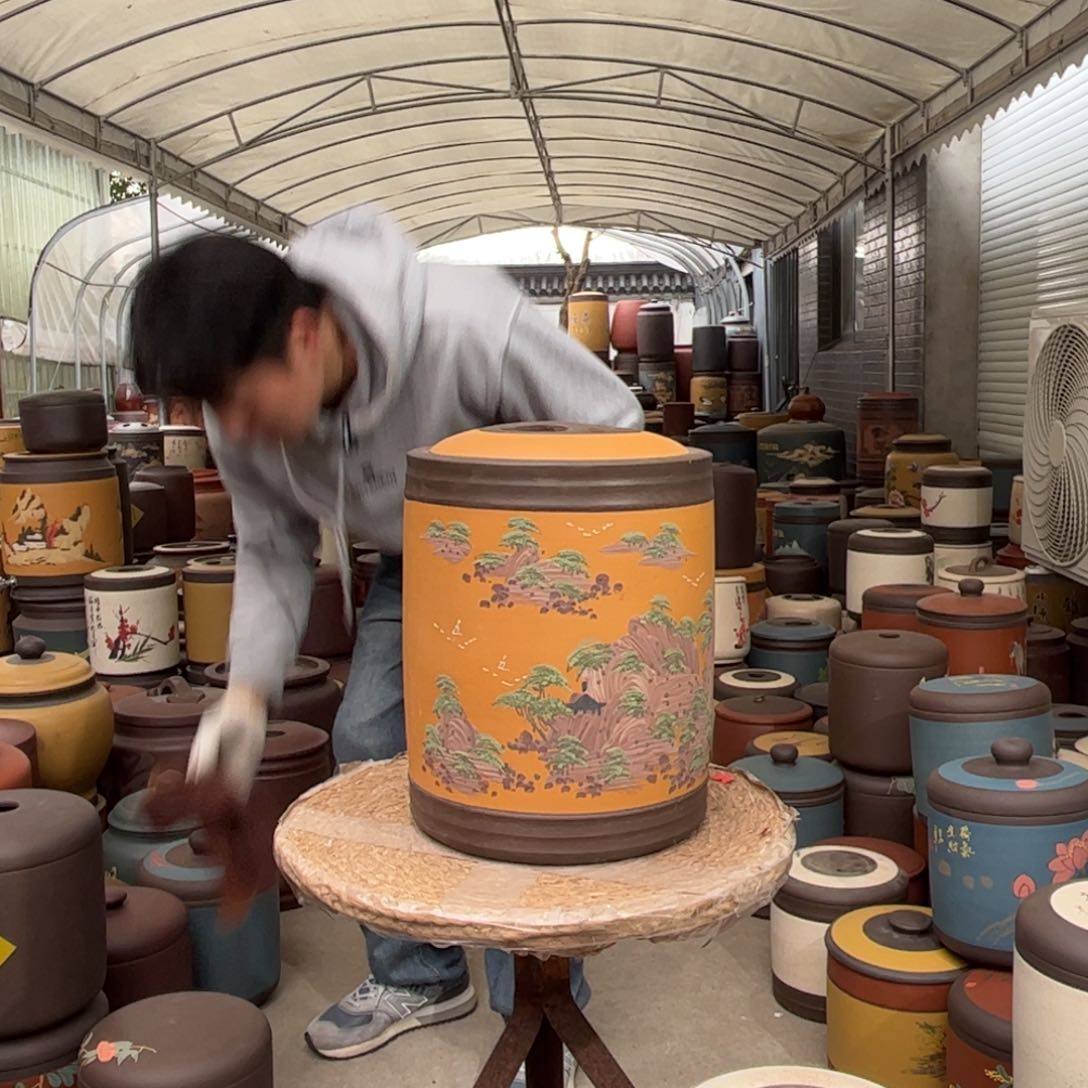 紫砂茶叶罐12 饼茶叶罐