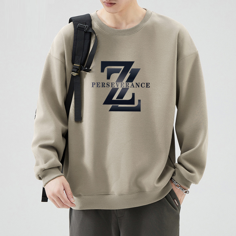 圆领卫衣男潮牌休闲宽松内搭潮流秋冬款上衣无帽加绒加厚外套百搭