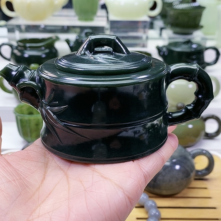 未镶嵌和田玉挂件茶壶160m l