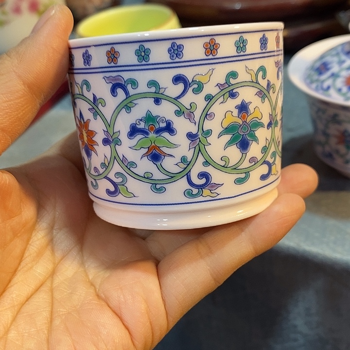摆件陶红稀土好运连连直筒杯