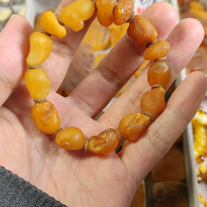 琥珀裸石未镶嵌海漂手串16.57g