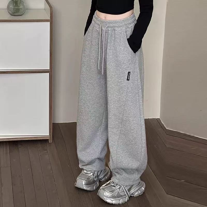 女童加绒裤子秋冬2025新款儿童冬季一体绒卫裤女孩大童弯刀运动裤