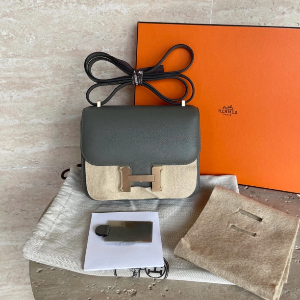 99新 Hermes/爱马仕 积雨云灰拼蘑菇白/60529476 /12期/代卖服务