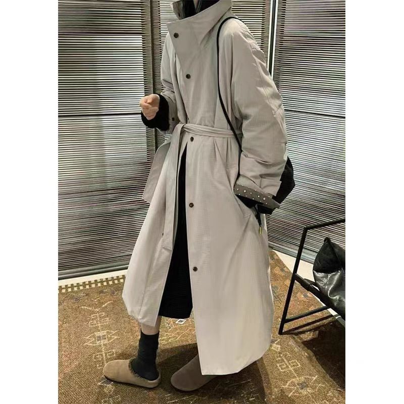 韩系立领长款风衣羽绒服5570