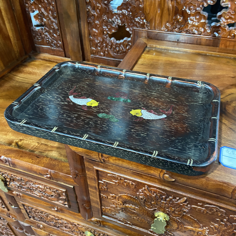 特色手工艺 木艺 小长茶盘（自选图案，请备注）