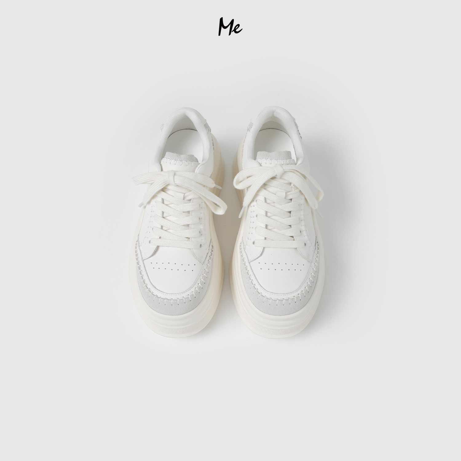 ME【真皮网球风厚底运动鞋】重磅胎牛皮女士百搭时尚鞋子MESA2081