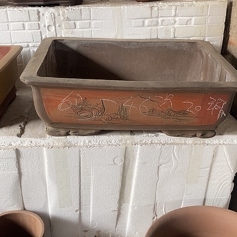 紫砂中国宜兴紫砂花盆，