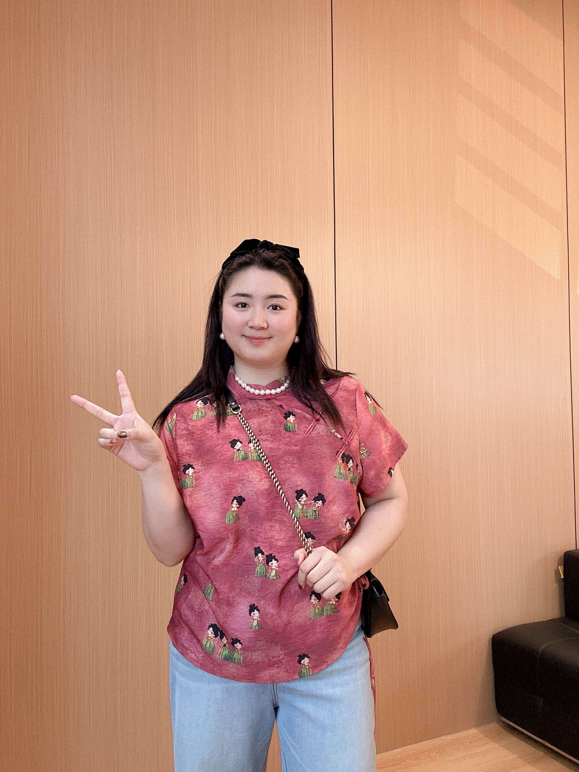 TAOJIA FAMILY【小糖人】夏新中式印花四季通用斜襟大码衬衫SR0016