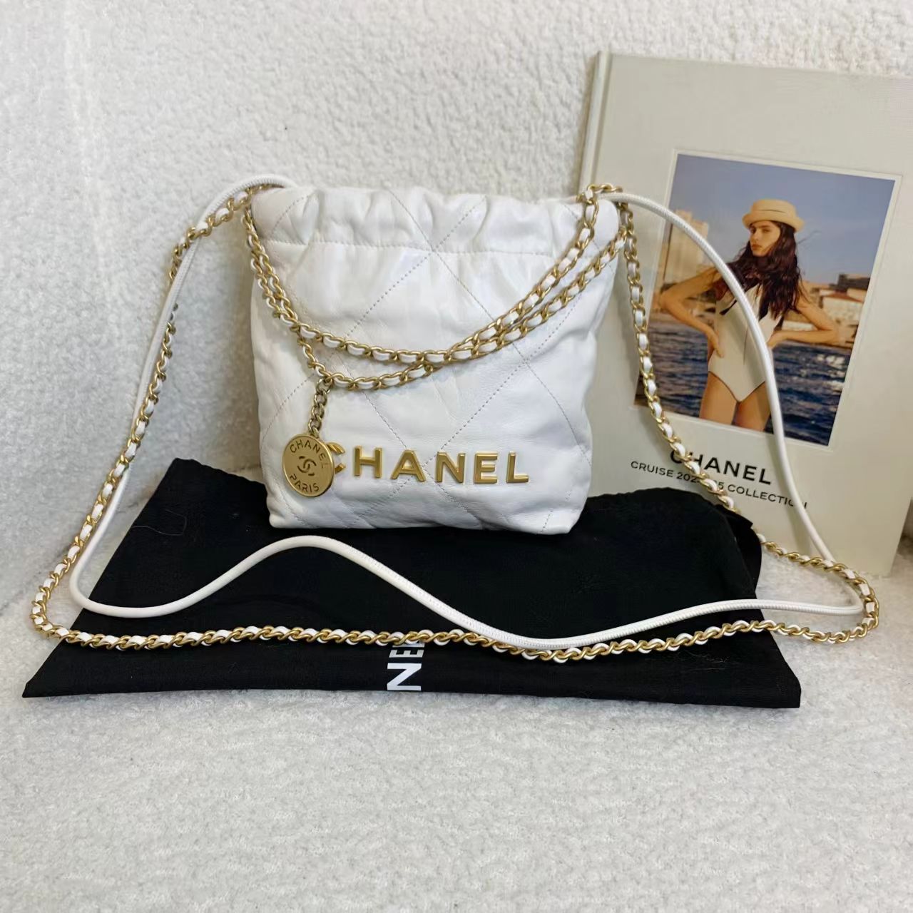 99新 Chanel/香奈儿 壹臻/23S白金牛22bag mini单肩包/ 92153503
