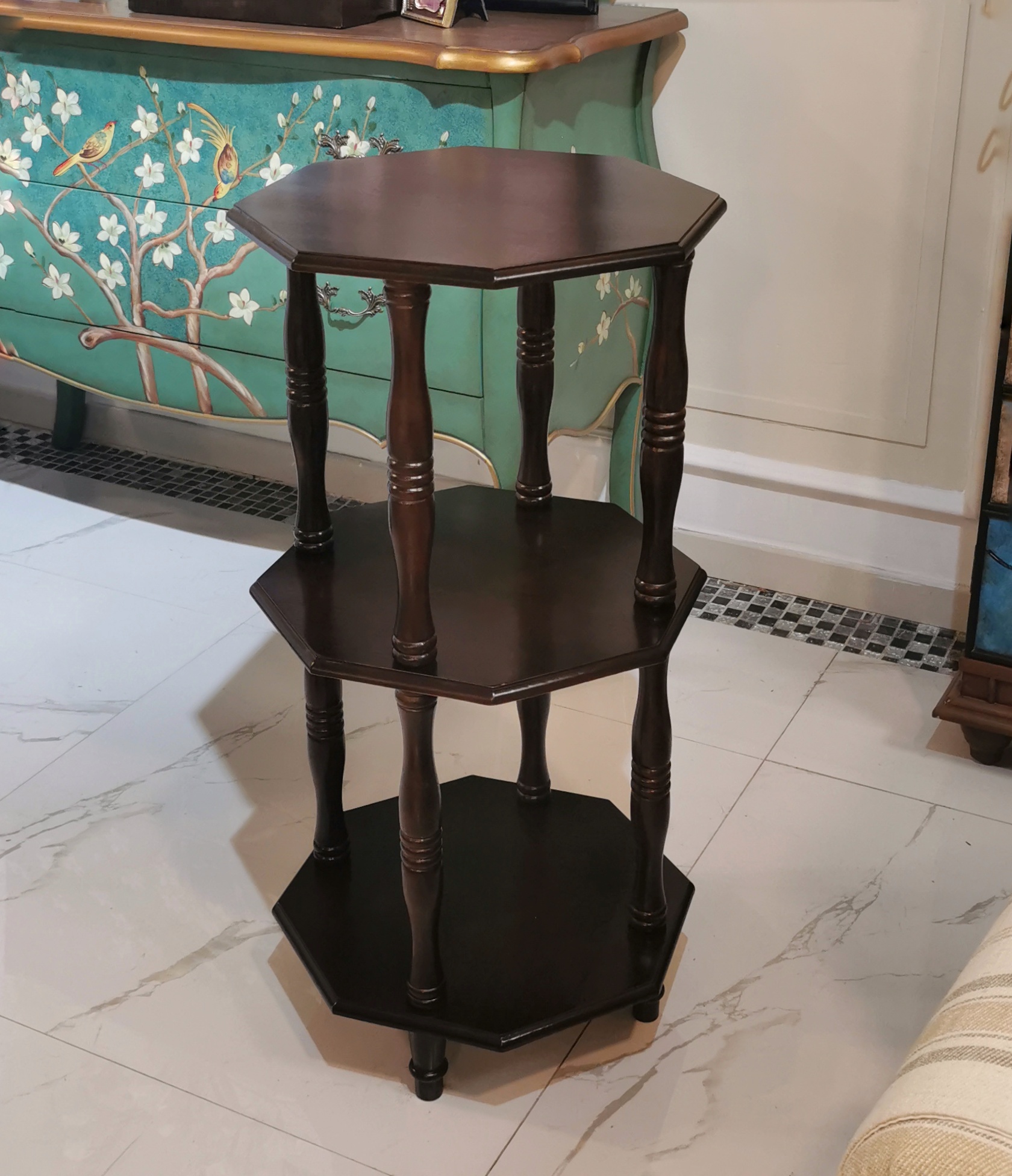 美式实木多层落地花架家用客厅阳台欧式花盆置物架高低花几