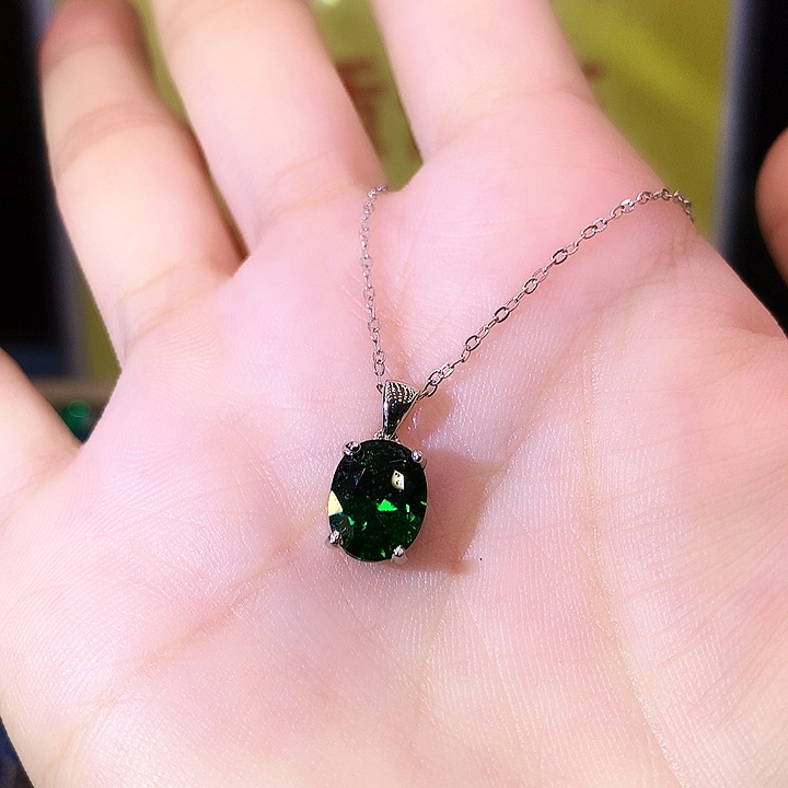 吊坠透辉石银S925镶嵌